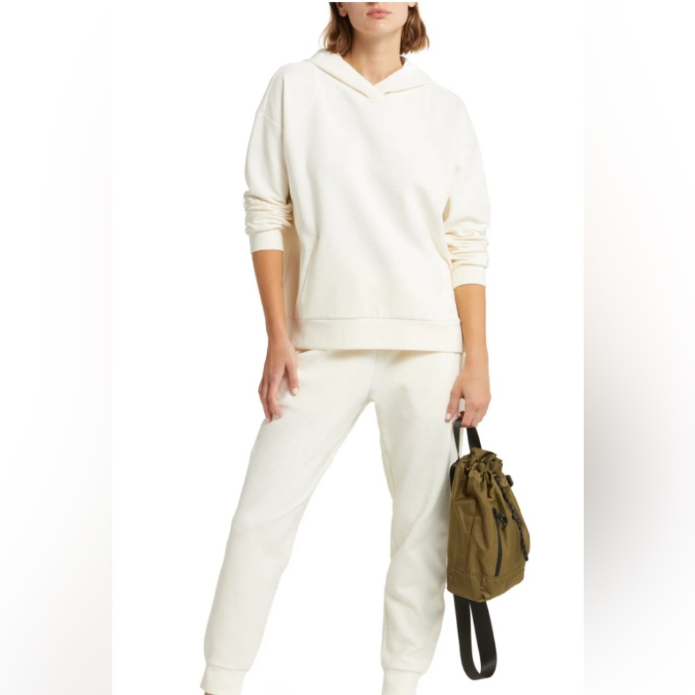 Anya Ottoman Rib Hoodie -Ivory Egret